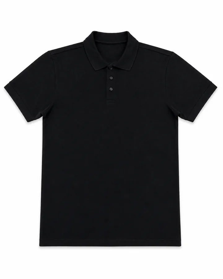 Camisa polo preta private label em piquet