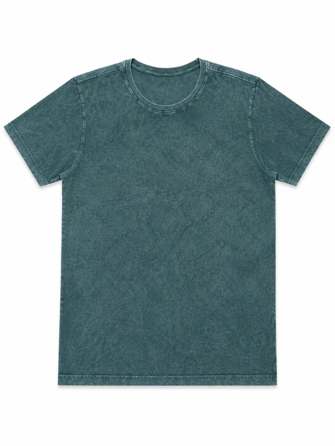 Camiseta verde-petróleo private label, efeito estonado