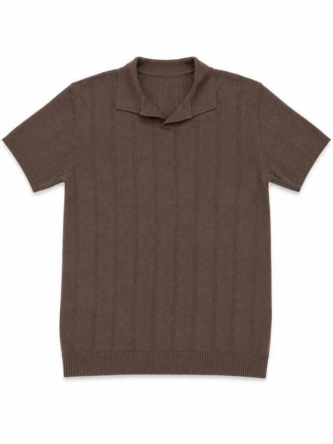 Camisa polo em tricô marrom private label
